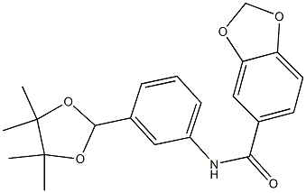N-[3-(4,4,5,5-tetramethyl-1,3-dioxolan-2-yl)phenyl]-1,3-benzodioxole-5-carboxamide Structure