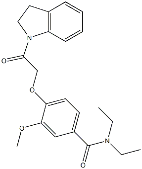 4-[2-(2,3-dihydroindol-1-yl)-2-oxoethoxy]-N,N-diethyl-3-methoxybenzamide Struktur