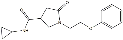 N-cyclopropyl-5-oxo-1-(2-phenoxyethyl)pyrrolidine-3-carboxamide 化学構造式