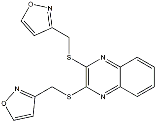 3-[[3-(1,2-oxazol-3-ylmethylsulfanyl)quinoxalin-2-yl]sulfanylmethyl]-1,2-oxazole 结构式