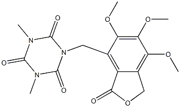1,3-dimethyl-5-[(5,6,7-trimethoxy-3-oxo-1H-2-benzofuran-4-yl)methyl]-1,3,5-triazinane-2,4,6-trione Struktur