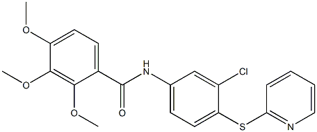 N-(3-chloro-4-pyridin-2-ylsulfanylphenyl)-2,3,4-trimethoxybenzamide 化学構造式