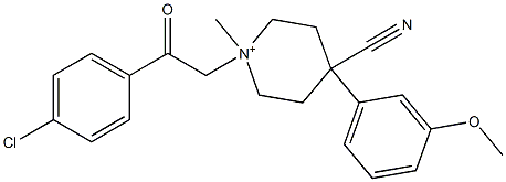 1-[2-(4-chlorophenyl)-2-oxoethyl]-4-(3-methoxyphenyl)-1-methylpiperidin-1-ium-4-carbonitrile Structure