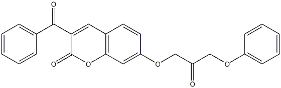 3-benzoyl-7-(2-oxo-3-phenoxypropoxy)chromen-2-one Structure