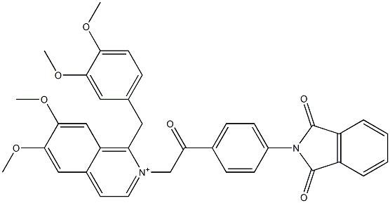 2-[4-[2-[1-[(3,4-dimethoxyphenyl)methyl]-6,7-dimethoxyisoquinolin-2-ium-2-yl]acetyl]phenyl]isoindole-1,3-dione Structure