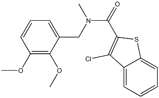 3-chloro-N-[(2,3-dimethoxyphenyl)methyl]-N-methyl-1-benzothiophene-2-carboxamide 化学構造式