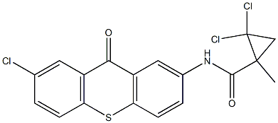 2,2-dichloro-N-(7-chloro-9-oxothioxanthen-2-yl)-1-methylcyclopropane-1-carboxamide 化学構造式