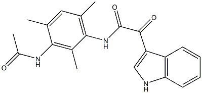 N-(3-acetamido-2,4,6-trimethylphenyl)-2-(1H-indol-3-yl)-2-oxoacetamide 化学構造式