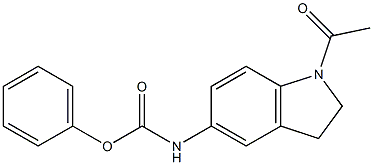 phenyl N-(1-acetyl-2,3-dihydroindol-5-yl)carbamate,,结构式