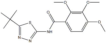 N-(5-tert-butyl-1,3,4-thiadiazol-2-yl)-2,3,4-trimethoxybenzamide 化学構造式