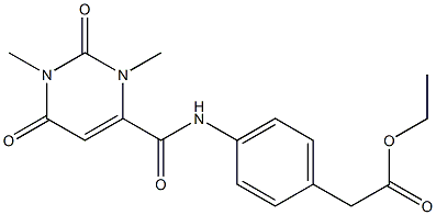 ethyl 2-[4-[(1,3-dimethyl-2,6-dioxopyrimidine-4-carbonyl)amino]phenyl]acetate Structure