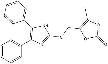 4-[(4,5-diphenyl-1H-imidazol-2-yl)sulfanylmethyl]-5-methyl-1,3-dioxol-2-one Struktur