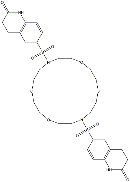 6-[[16-[(2-oxo-3,4-dihydro-1H-quinolin-6-yl)sulfonyl]-1,4,10,13-tetraoxa-7,16-diazacyclooctadec-7-yl]sulfonyl]-3,4-dihydro-1H-quinolin-2-one Structure