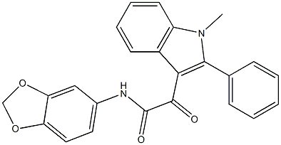 N-(1,3-benzodioxol-5-yl)-2-(1-methyl-2-phenylindol-3-yl)-2-oxoacetamide Struktur