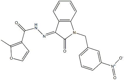 2-methyl-N-[(E)-[1-[(3-nitrophenyl)methyl]-2-oxoindol-3-ylidene]amino]furan-3-carboxamide|