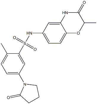 2-methyl-N-(2-methyl-3-oxo-4H-1,4-benzoxazin-6-yl)-5-(2-oxopyrrolidin-1-yl)benzenesulfonamide Structure