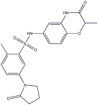 2-methyl-N-(2-methyl-3-oxo-4H-1,4-benzoxazin-6-yl)-5-(2-oxopyrrolidin-1-yl)benzenesulfonamide