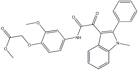 methyl 2-[2-methoxy-4-[[2-(1-methyl-2-phenylindol-3-yl)-2-oxoacetyl]amino]phenoxy]acetate 结构式