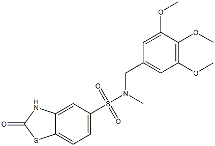 N-methyl-2-oxo-N-[(3,4,5-trimethoxyphenyl)methyl]-3H-1,3-benzothiazole-5-sulfonamide Structure