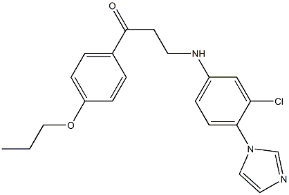 3-(3-chloro-4-imidazol-1-ylanilino)-1-(4-propoxyphenyl)propan-1-one,,结构式