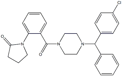 1-[2-[4-[(4-chlorophenyl)-phenylmethyl]piperazine-1-carbonyl]phenyl]pyrrolidin-2-one Structure
