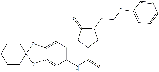5-oxo-1-(2-phenoxyethyl)-N-spiro[1,3-benzodioxole-2,1'-cyclohexane]-5-ylpyrrolidine-3-carboxamide Structure