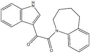 1-(1H-indol-3-yl)-2-(2,3,4,5-tetrahydro-1-benzazepin-1-yl)ethane-1,2-dione Struktur