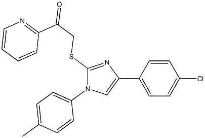 2-[4-(4-chlorophenyl)-1-(4-methylphenyl)imidazol-2-yl]sulfanyl-1-pyridin-2-ylethanone Struktur