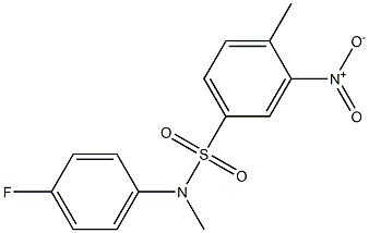 N-(4-fluorophenyl)-N,4-dimethyl-3-nitrobenzenesulfonamide 化学構造式