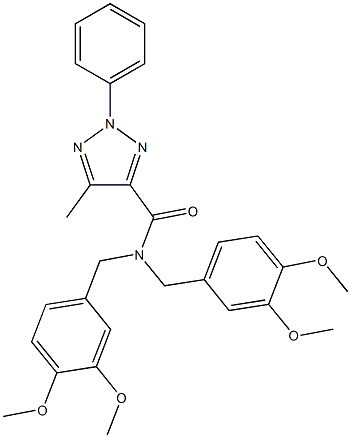 N,N-bis[(3,4-dimethoxyphenyl)methyl]-5-methyl-2-phenyltriazole-4-carboxamide Struktur
