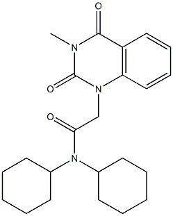 N,N-dicyclohexyl-2-(3-methyl-2,4-dioxoquinazolin-1-yl)acetamide Structure