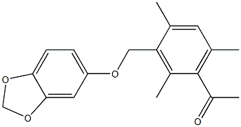 1-[3-(1,3-benzodioxol-5-yloxymethyl)-2,4,6-trimethylphenyl]ethanone,,结构式