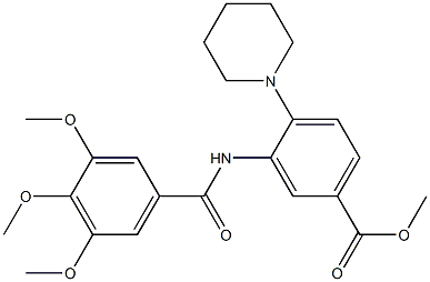 methyl 4-piperidin-1-yl-3-[(3,4,5-trimethoxybenzoyl)amino]benzoate,,结构式