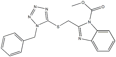 methyl 2-[(1-benzyltetrazol-5-yl)sulfanylmethyl]benzimidazole-1-carboxylate Structure