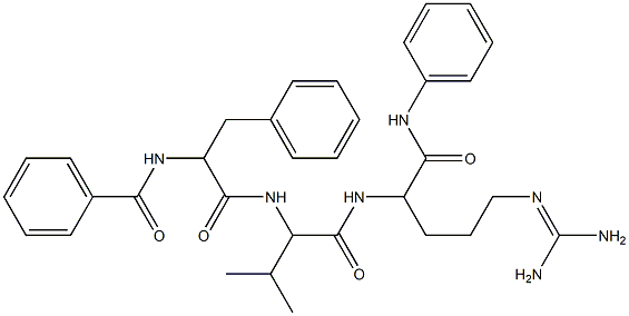 N-[1-[[1-[[1-anilino-5-(diaminomethylideneamino)-1-oxopentan-2-yl]amino]-3-methyl-1-oxobutan-2-yl]amino]-1-oxo-3-phenylpropan-2-yl]benzamide Structure