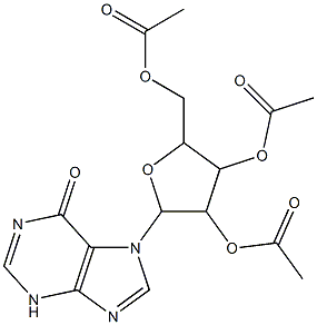 [3,4-diacetyloxy-5-(6-oxo-3H-purin-7-yl)oxolan-2-yl]methyl acetate Struktur