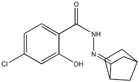 N-[(E)-3-bicyclo[2.2.1]heptanylideneamino]-4-chloro-2-hydroxybenzamide 化学構造式