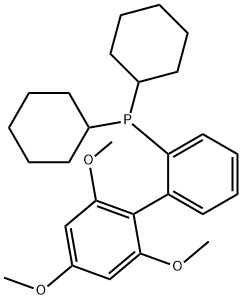 2'-ジシクロヘキシルホスフィノ-2,4,6-トリメトキシビフェニル 化学構造式