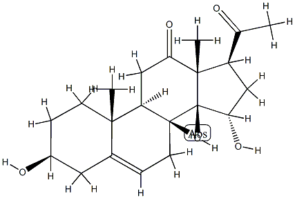3β,14β,15α-Trihydroxypregn-5-ene-12,20-dione,10005-77-3,结构式