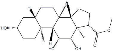 3β,11β,12β-トリヒドロキシ-5α-アンドロスタン-17β-カルボン酸メチル 化学構造式