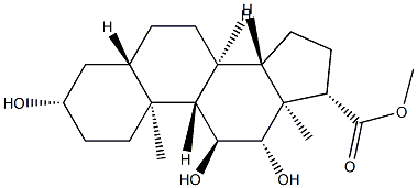 3β,11α,12β-Trihydroxy-5α-androstane-17β-carboxylic acid methyl ester,10005-94-4,结构式