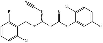 S-[(2-Chloro-6-fluorobenzylthio)(cyanamide)methyl]O-(2,5-dichlorophenyl)carbonodithioate Structure