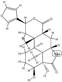 [3S,5aα,6aα,10bβ,(+)]-Dodecahydro-9α-(3-furanyl)-3α,3aβ-dihydroxy-10aα,10cβ-dimethyl-4H,7H-furo[2',3',4':4,5]naphtho[2,1-c]pyran-4,7-dione,100202-27-5,结构式