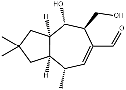 [3aR,(+)]-1,2,3,3aα,4,5,8,8aα-Octahydro-4α-hydroxy-5β-hydroxymethyl-2,2,8α-trimethyl-6-azulenecarbaldehyde Structure