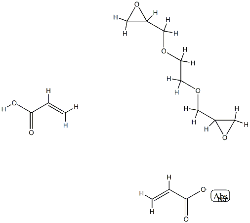 2-Propenoic acid, polymer with 2,2'-[1,2-ethanediylbis(oxymethylene)]bis[oxirane] and sodium 2-propenoate Structure