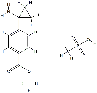 Benzoic acid, 4-(1-aminocyclopropyl)-, methyl ester, methanesulfonate (1:1) 结构式