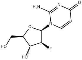2-氨基-1-(2-脱氧-2-氟-BETA-D-呋喃阿拉伯糖基)-4(1H)-嘧啶酮 结构式