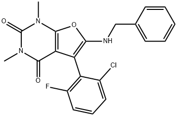 1007646-85-6 Furo[2,3-d]pyrimidine-2,4(1H,3H)-dione,  5-(2-chloro-6-fluorophenyl)-1,3-dimethyl-6-[(phenylmethyl)amino]-