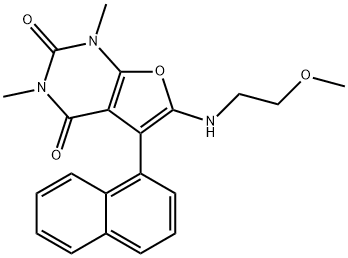 Furo[2,3-d]pyrimidine-2,4(1H,3H)-dione,  6-[(2-methoxyethyl)amino]-1,3-dimethyl-5-(1-naphthalenyl)- 结构式