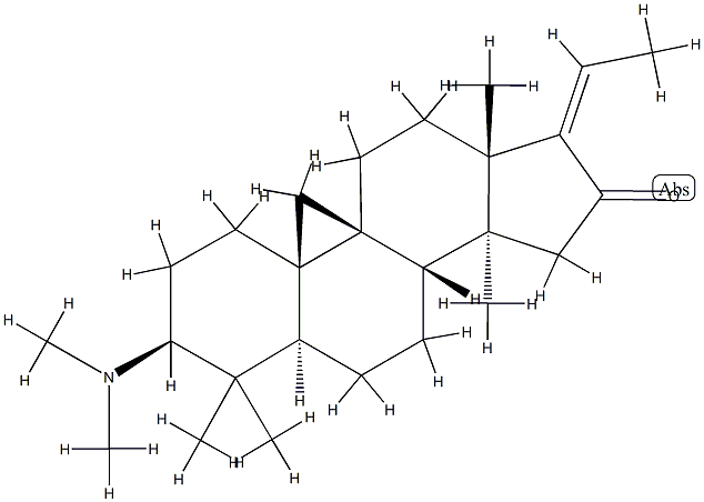 (17E)-3β-(Dimethylamino)-4,4,14-trimethyl-9β,19-cyclo-5α-pregn-17(20)-en-16-one Structure